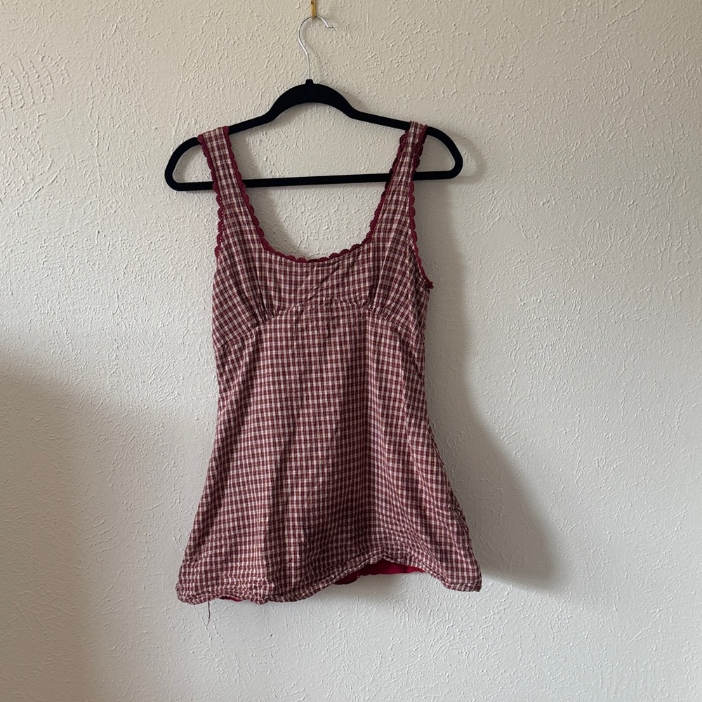 Stylish Red Checkered dress